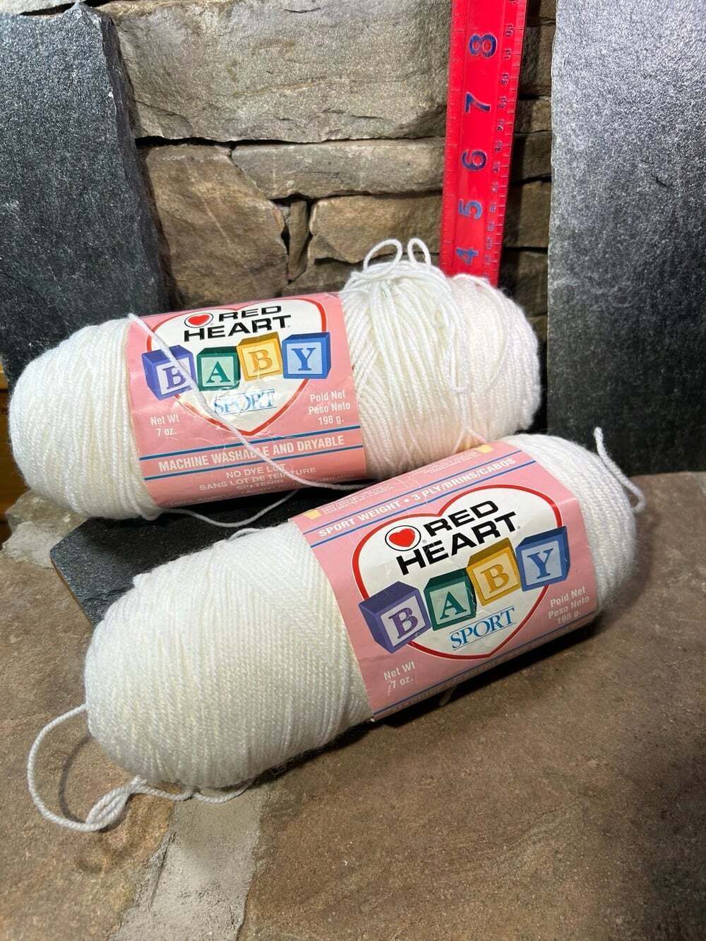 2 skeins Red Heart Baby Econo Acrylic Yarn White lot 9 5 99 and 2 2 00 6